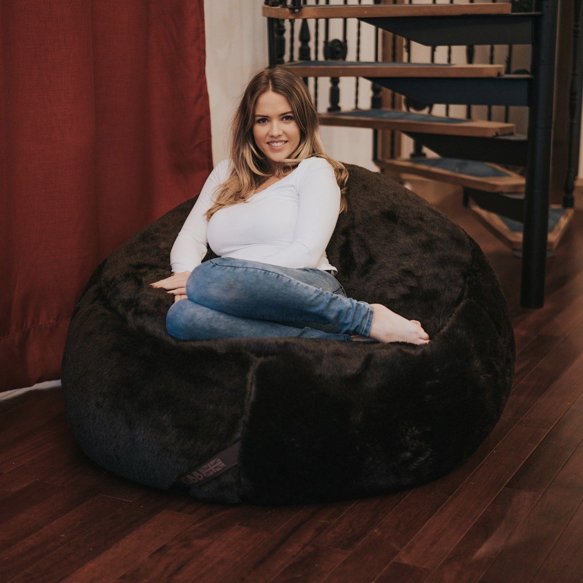 xxl faux fur bean bag