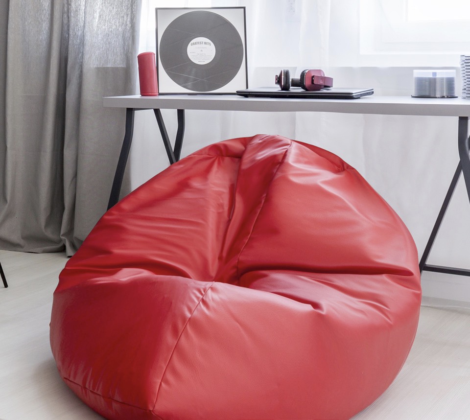 Faux Leather Cube Bean Bag